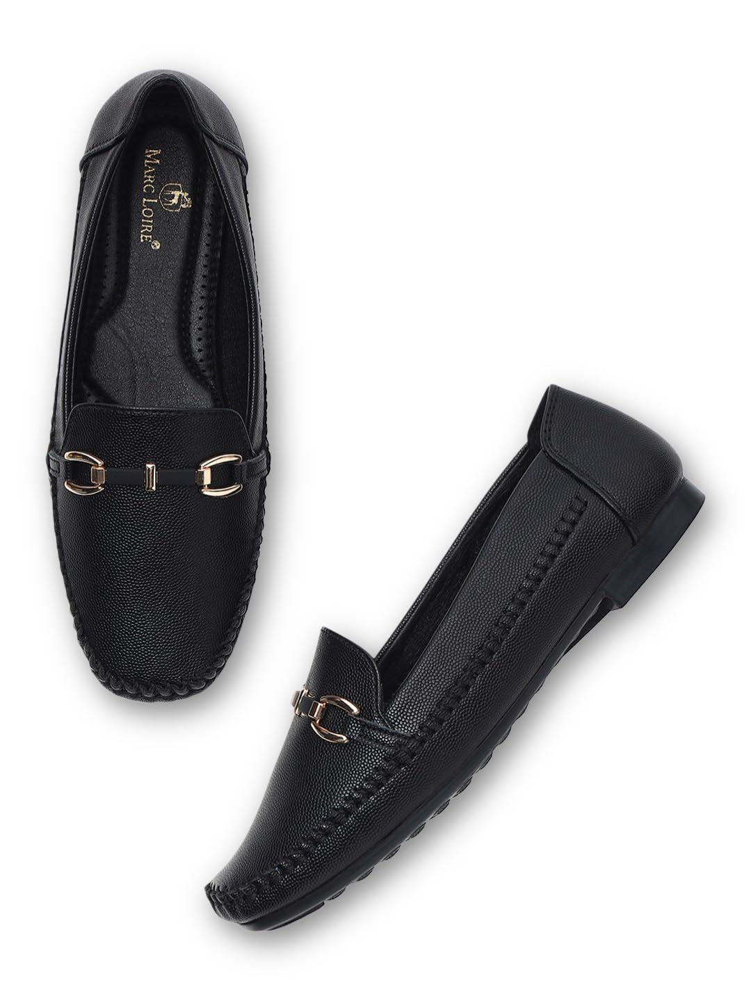 marc loire Women's PU Slip-On Casual Loafers | Solid | Square Toe-picture-30