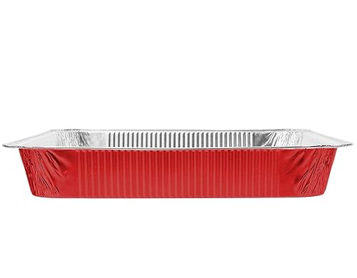 Vista 16 de Tiger Chef Sartenes desechables de papel de aluminio negro de tamaño medio, para mesa de vapor, 12.75 x 10.38 x 2.5 pulgadas de profundidad