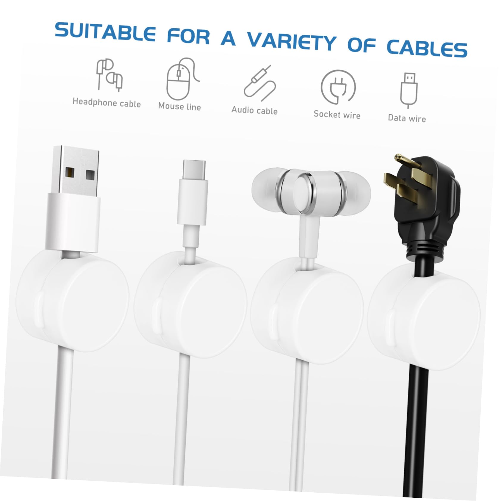 OSALADI 6pezzi Organizzatore Cavi Magnetico Clip Adesive per Gestione Cavi Fermacavi Portacavi Compatto per Scrivania e Veicoli Sicuro e Versatile