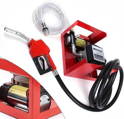 Miniatura 8 de Bomba de transferencia de combustible eléctrica de 110 V 60 L Bomba diésel de aceite autocebante + mangueras + boquilla