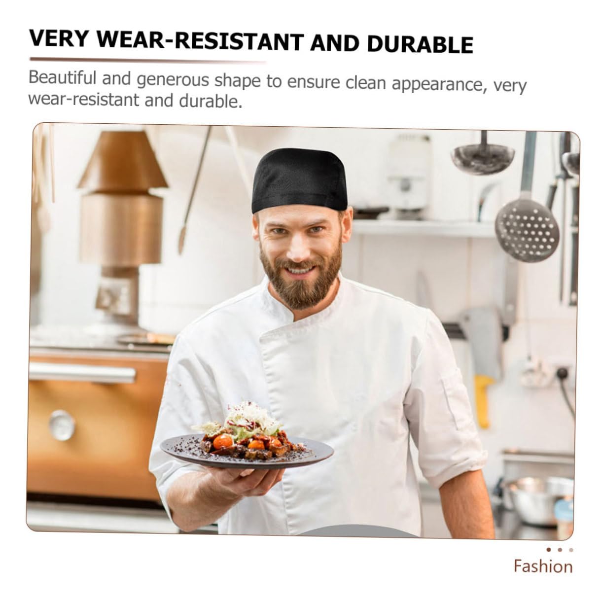 Gorro de Cocina de Algodón Negro 9 Piezas para Restaurante