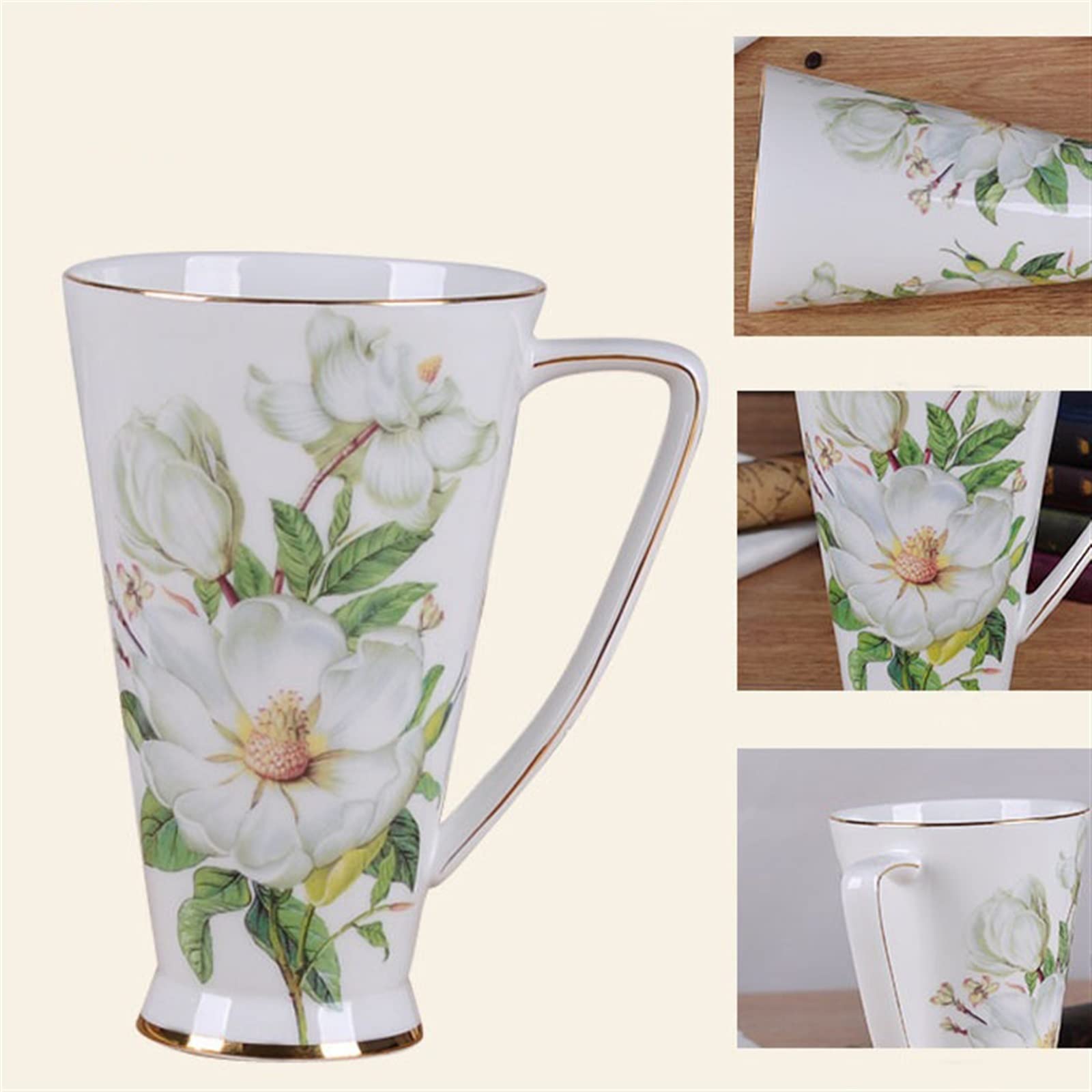 Kubki seCeramic Kubki do kawy, Kubek ceramiczny 500 ml Kubek dużego kalibru Kreatywny Kubek z porcelany kostnej Kubek do mleka o dużej pojemności do domu i biura Porcelanowy kubek