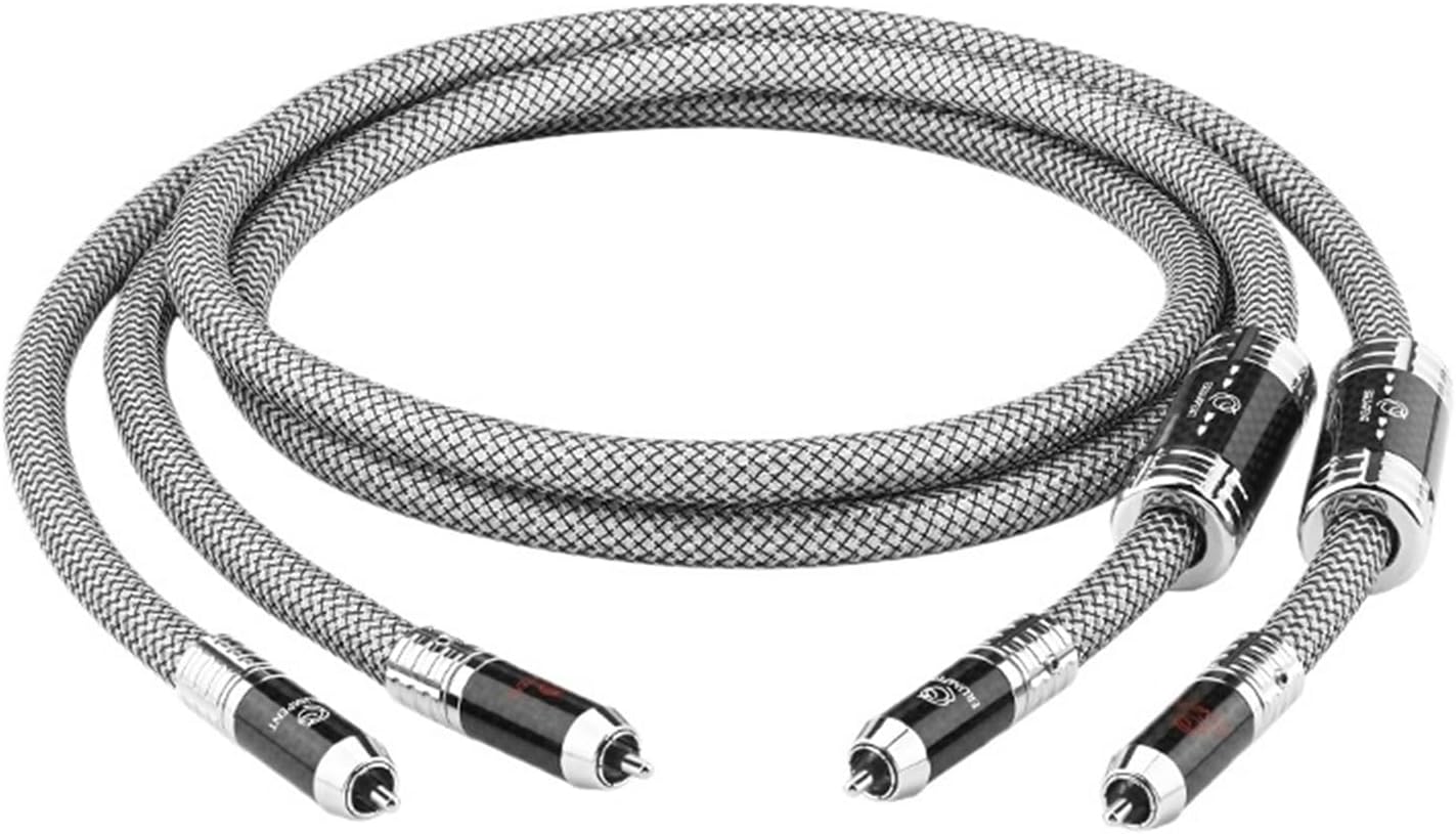 HiFi One Pair OCC Sterling Silver Plated RCA Cable 2RCA to 2RCA Audio Cable for Home Theater DVD Interconnect Cable(3.5 m)