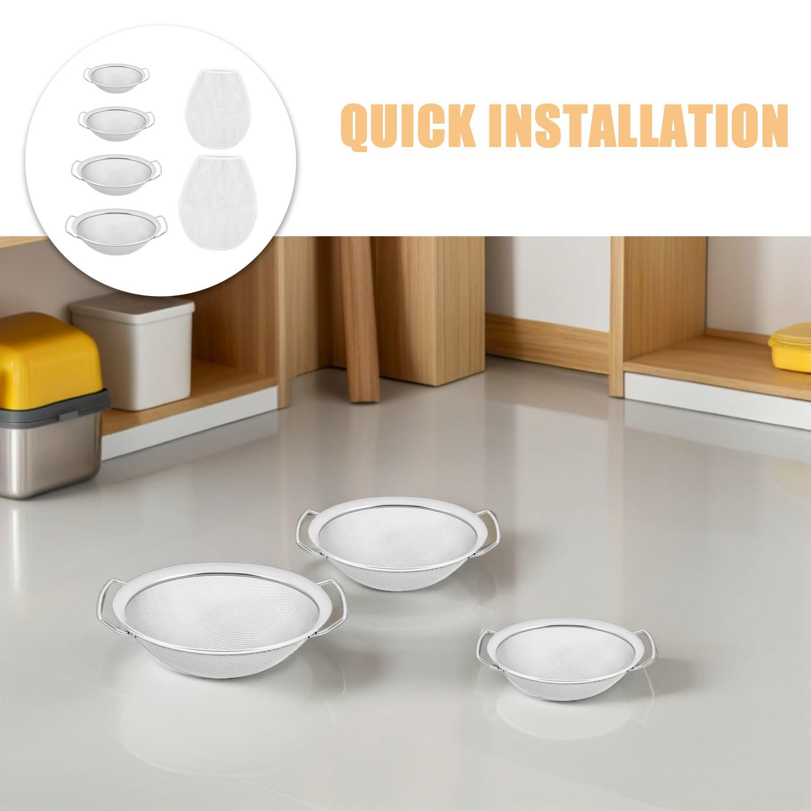 SEWACC Juego de 4 filtros de Malla de Acero Inoxidable para Pintura, Ideales para Cubos de Pintura y líquidos. Herramientas industriales y Manualidades.