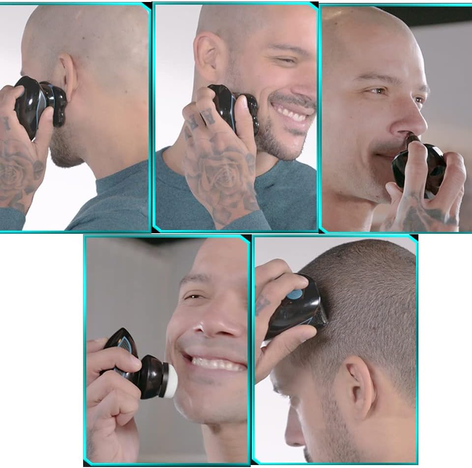 Head Shavers for Bald Men, Men Electric Shaver Facial Beard Electric Razor Nose Hair Trimmer Sideburns Hair Clipper Bald Head Shaving Machine Grooming Kit (Color : Suit)