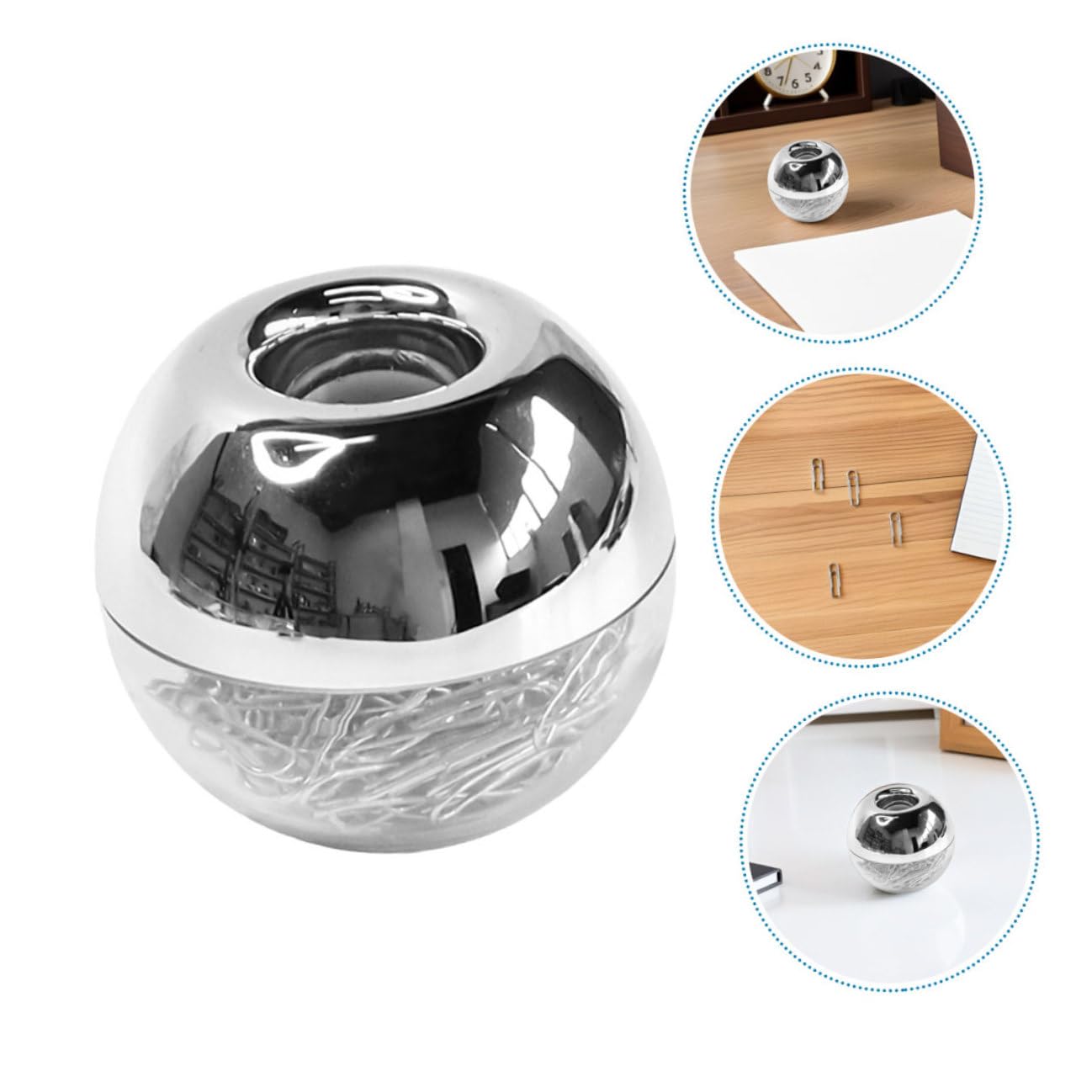BESTonZON Clips Metálicos para Papel con Caja Magnética Plateada 200 Unidades 2 Estuches Clips Antideslizantes Pequeños para Oficina Escritorio y Organización de Documentos