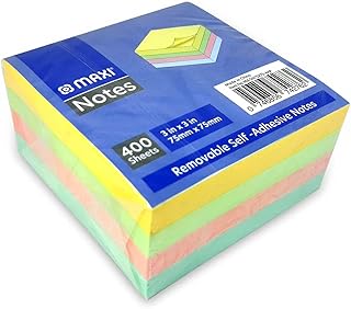 Maxi Assorted Pastel Color Sticky Notes, 75X75mm, 4X100 Sheets, Mx-Sn75X75-4Ap