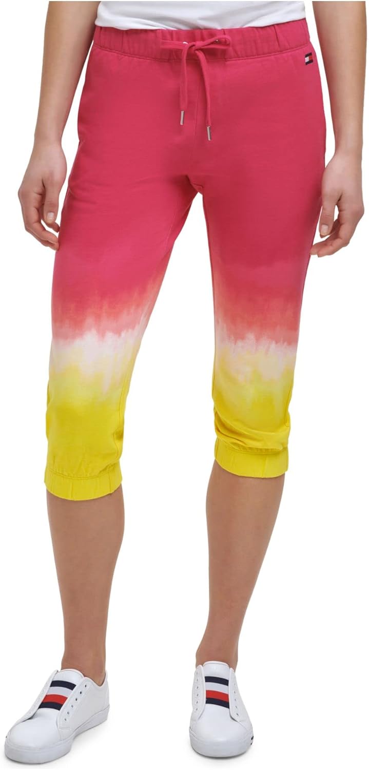 Tommy Hilfiger Sport Womens Pink Stretch Pocketed Ribbed Drawstrin