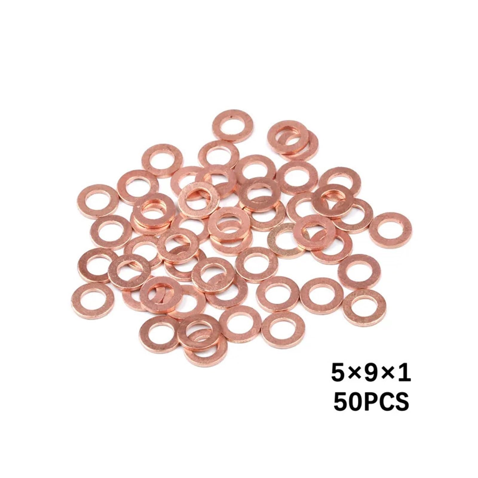 Latón arandela plana, 50 Uds M5 M6 M8 M10 M12 M14 M16 juego de arandelas de cobre macizo cuña anillo plano junta anillos sello espaciador liso arandelas sujetador(M8x14x1 MM)