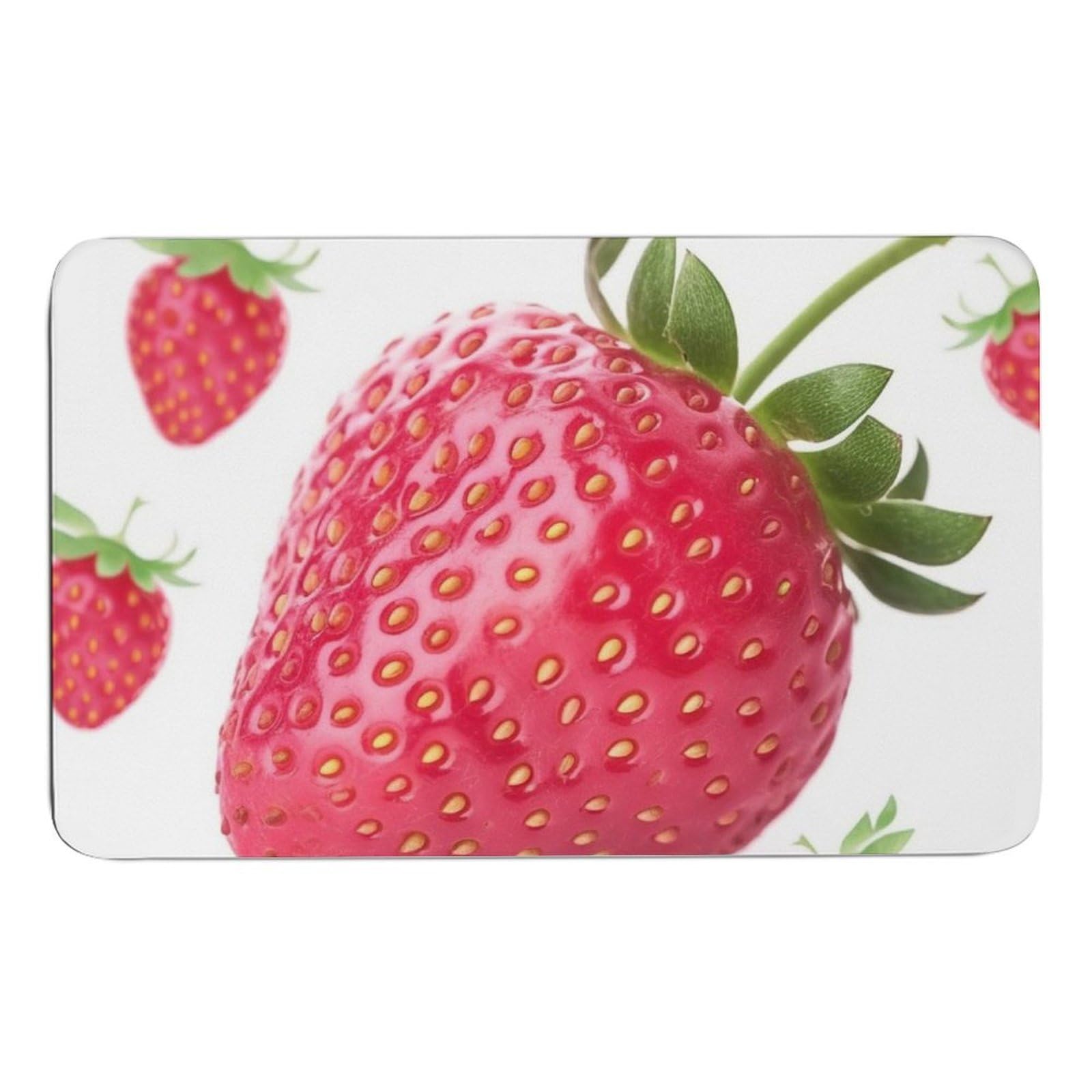 NTVOWPZO Strawberry Stone Bath Mats Strawberry Diatomaceous Earth Bath Mat Super Absorbent Bathroom Floor Mat Quick Drying Shower Mat for Shower Bathtub Bathroom Accessory