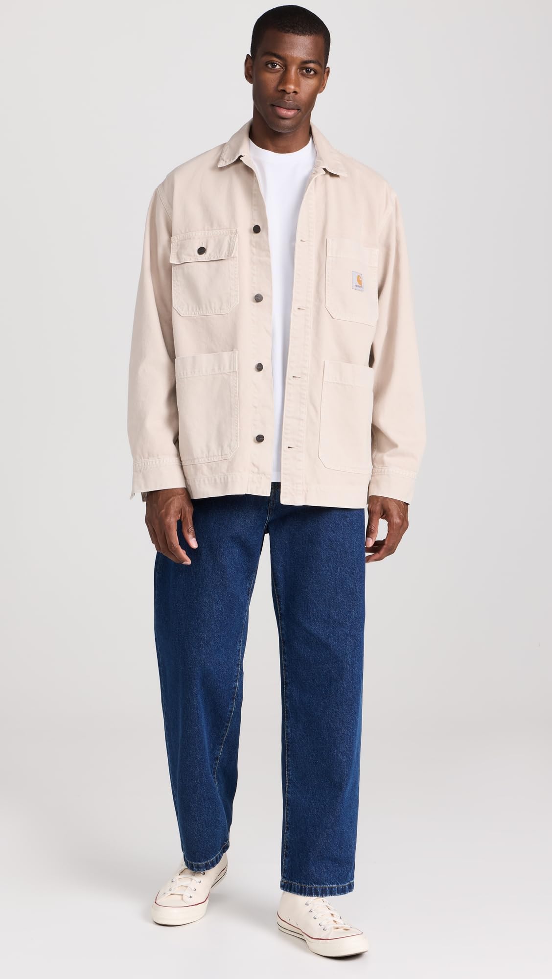CARHARTT WIP Camiseta Blanca para Hombre con Bordado Logo