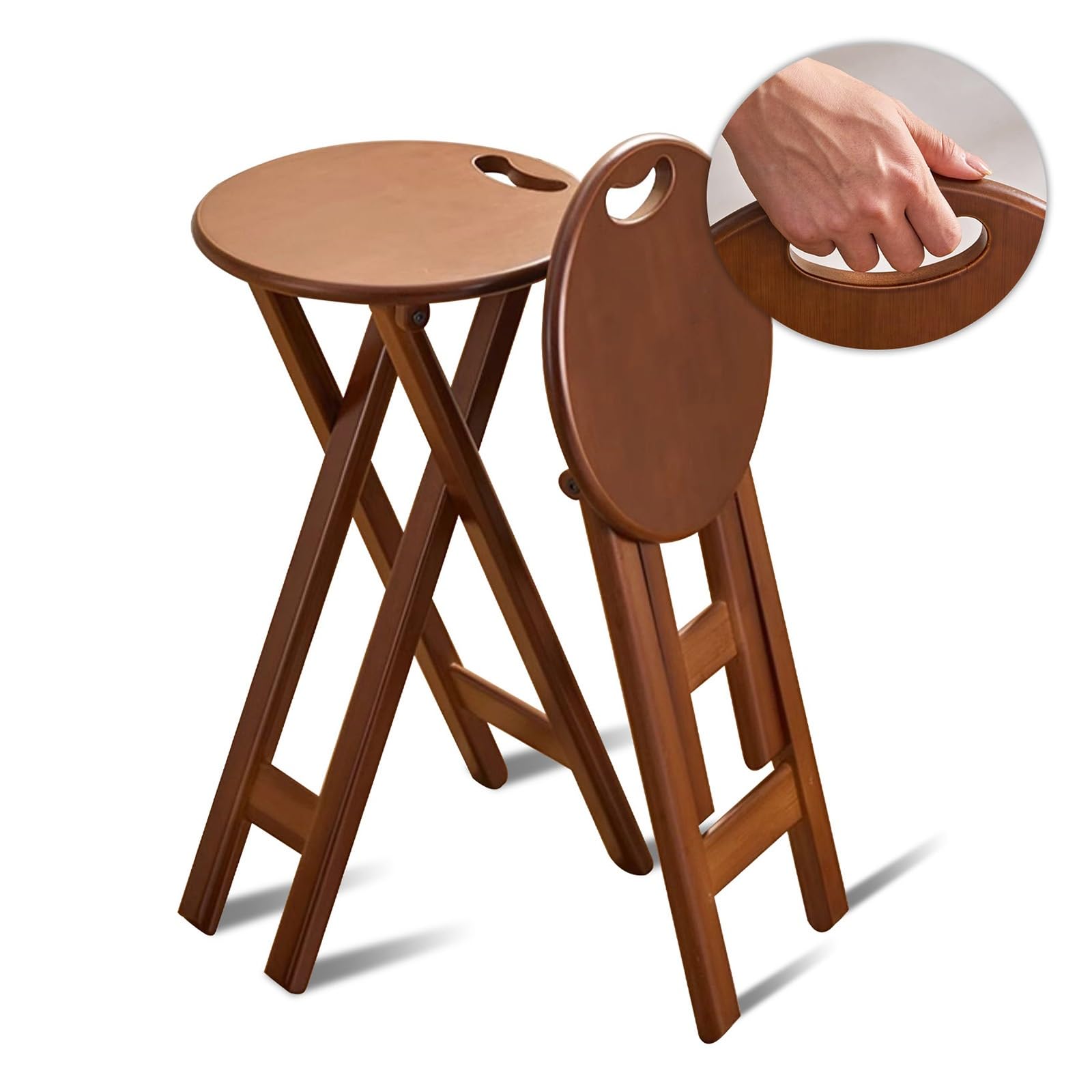 Tabouret de bar pliable en bambou pour gagner de la place