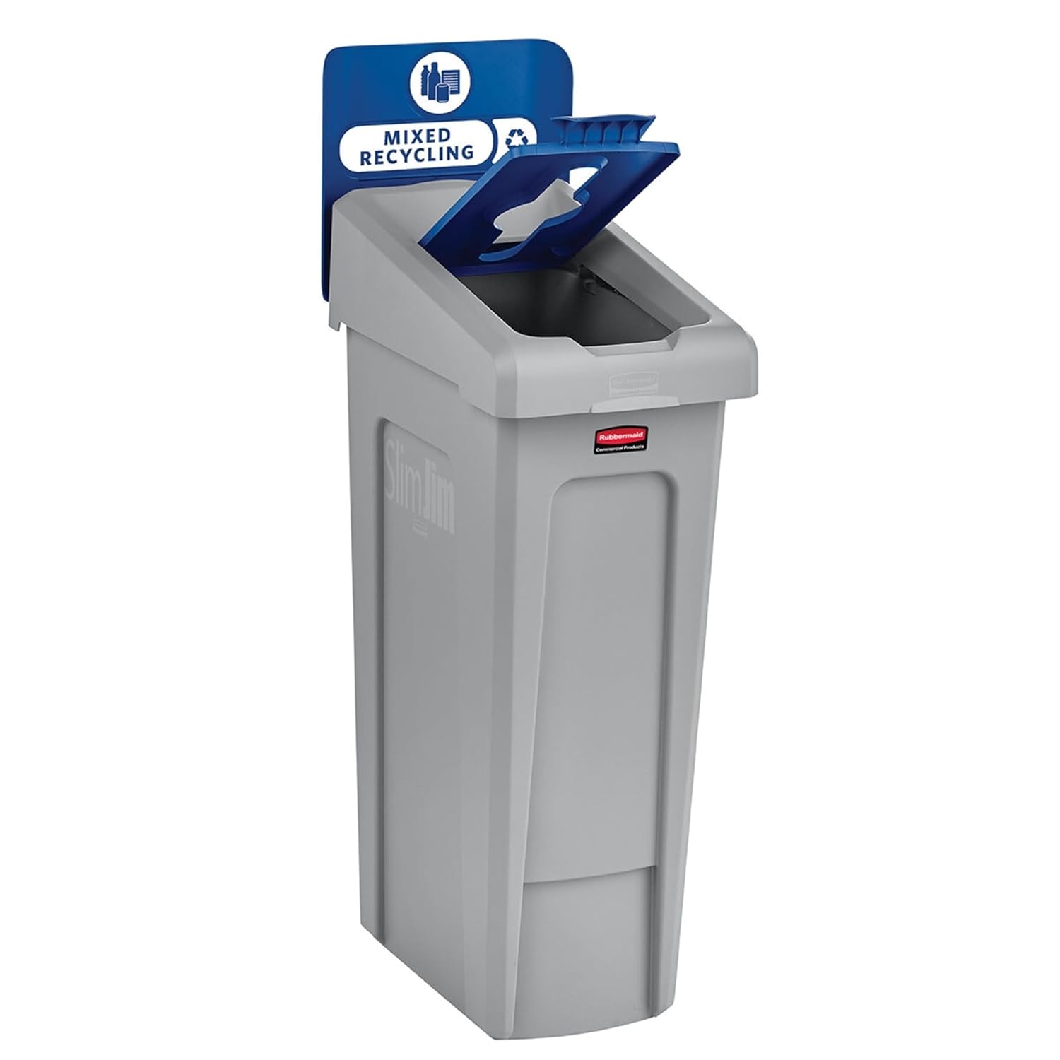 Rubbermaid Commercial Products SLIM JIM Recycling Station 1-Stream Mixed Recycling Bin/Can/Kit/Station, 23 GAL, for Kitchens/Classrooms/Offices/Back of House/Higher Education/Commercial Facilities