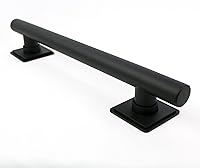 Vista 3 de Coronado Designer - Barra de apoyo recta para ducha de baño de 12 pulgadas con bridas cuadradas decorativas, color negro mate