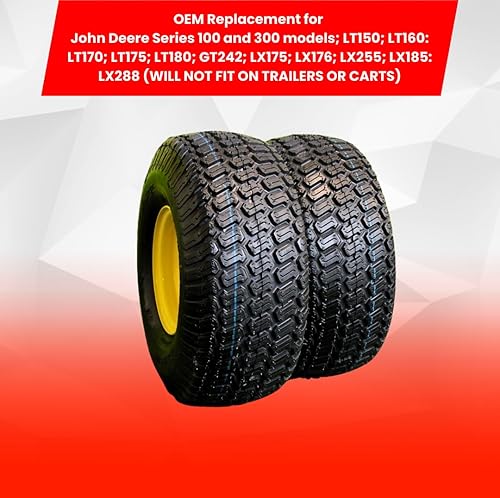 Miniatura 5 de Antego Tire & Wheel Juego de 2 conjuntos de neumáticos y ruedas de 15 x 6.00-6, ATW-003, neumáticos de césped de 4 capas, rodamientos de bolas de