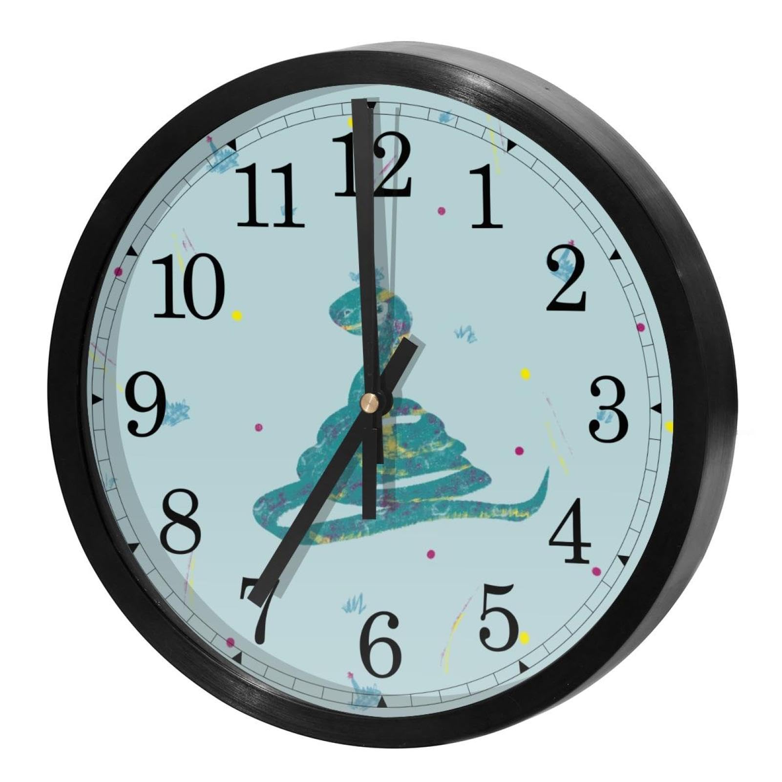 Horloge murale silencieuse à quartz Serpent debout ronde pour bureau