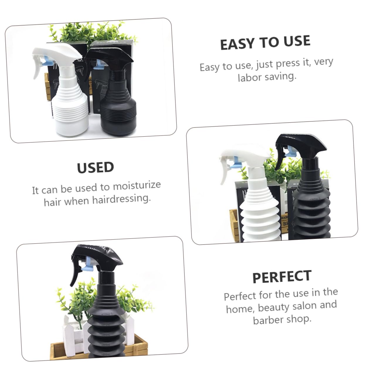 3 Pezzi Spray Bottle per Parrucchieri e Giardinaggio Nebulizzatore Portatile con per e Vuota e Design Compatto e Facile Usare