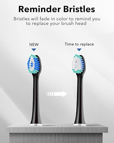 Vista 10 de MySmile Cepillo de dientes eléctrico para adultos, cepillo de dientes electrónico sónico recargable con 6 cabezales de cepillo y estuche de viaje