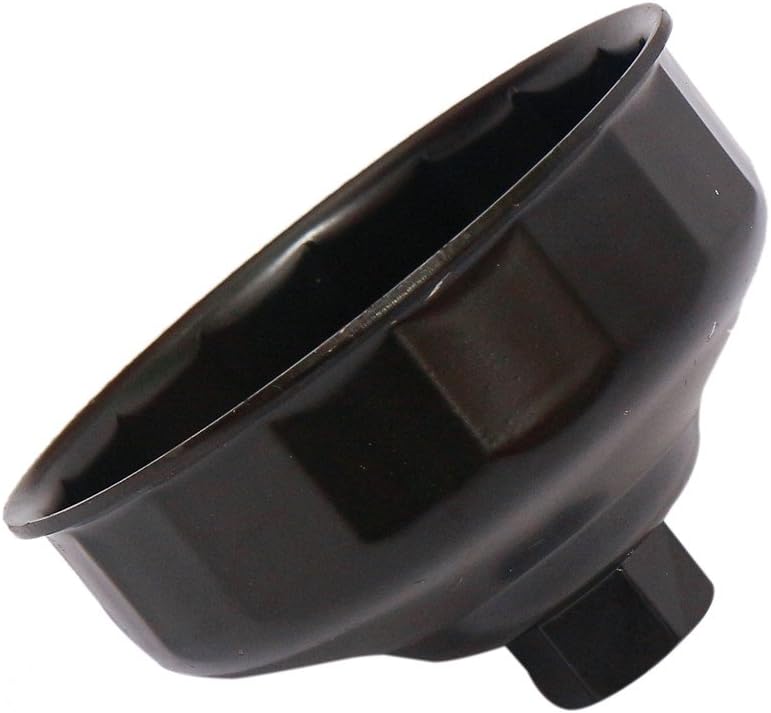 Qbreloh 86mm Oil Filter Wrench for Volvo and Compatible with BMW Smooth Top Cartridge Style Oil Filter Cap, 3/8" Drive 16 Flutes Cap-Type Oil Filter