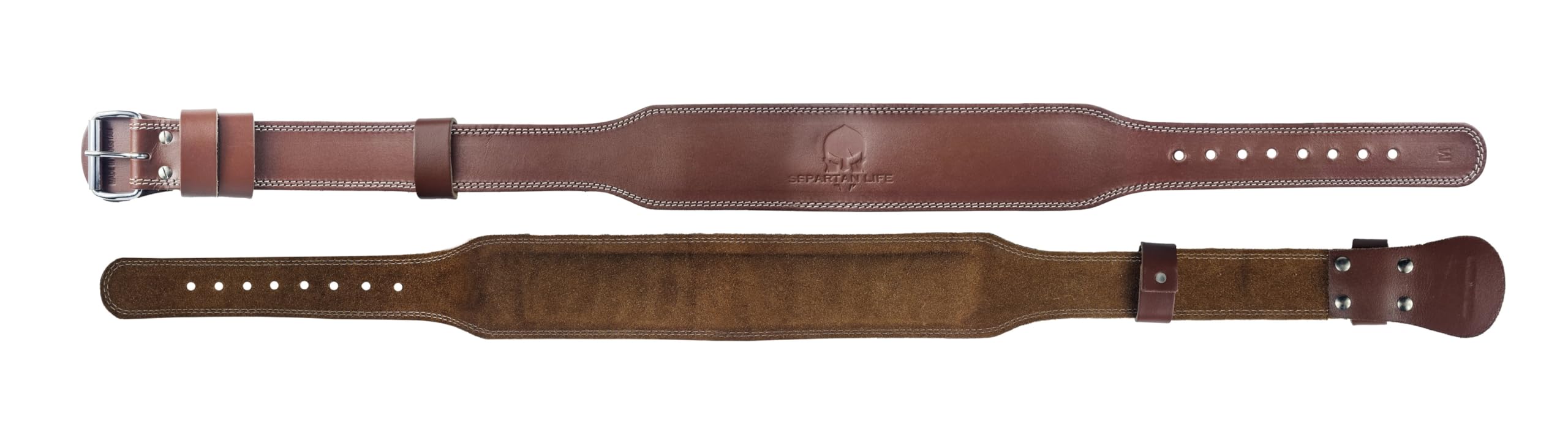 Spartan Cintura per sollevamento pesi (5 mm di spessore) – Cintura di sollevamento in pelle per uomini e donne – Cintura funzionale per allenamento – Cintura da palestra per