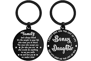 To My Bonus Daughter Gifts - Keychain for Stepfather Stepmother
