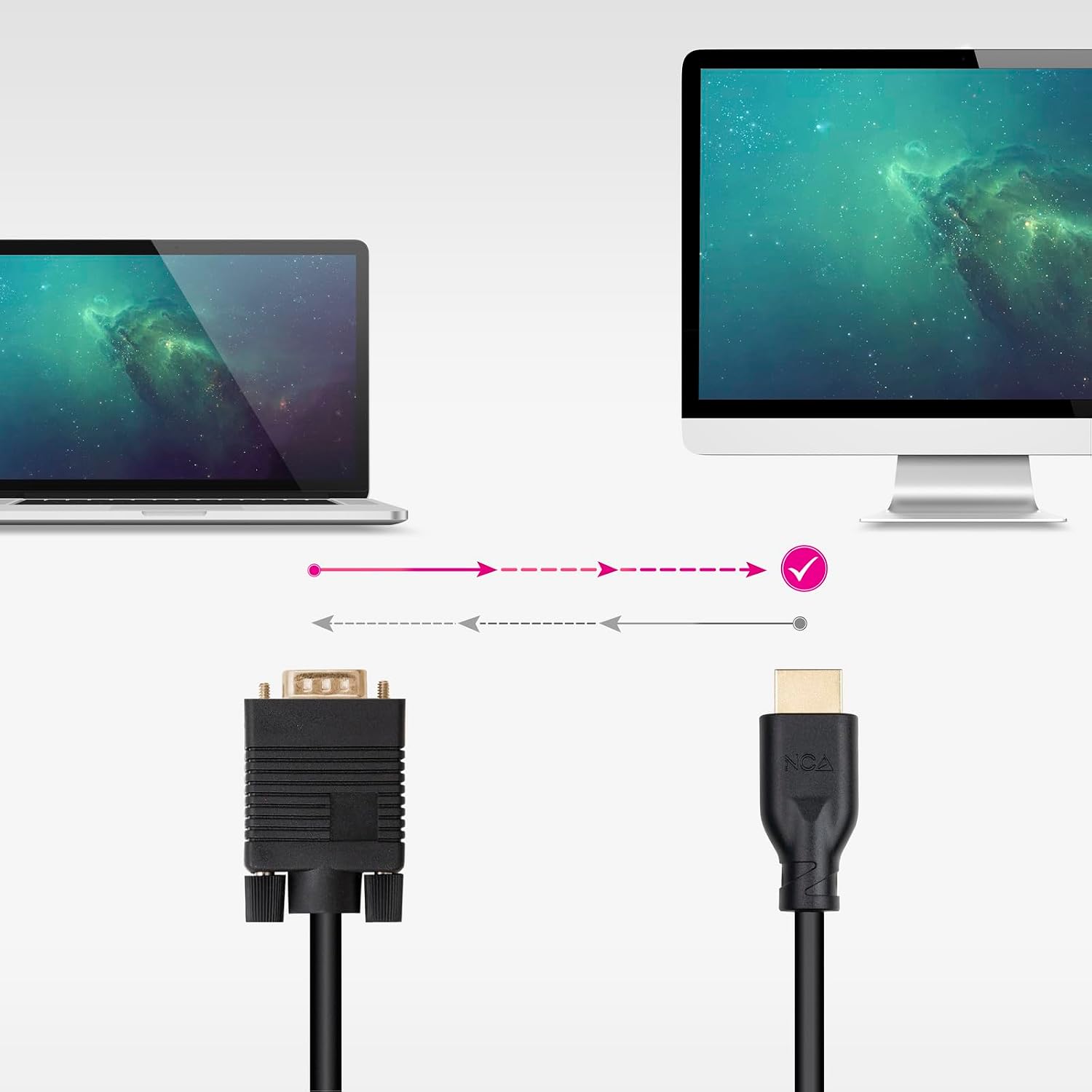 Nanocable 10.15.4602 VGA/M to HDMI/M Converter Cable 1.8m Black
