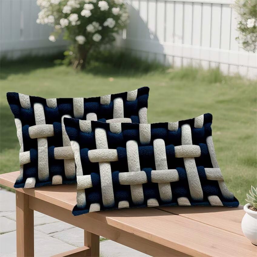 Housse de coussin 50x90cm lin impermeable cadeau decoration maison