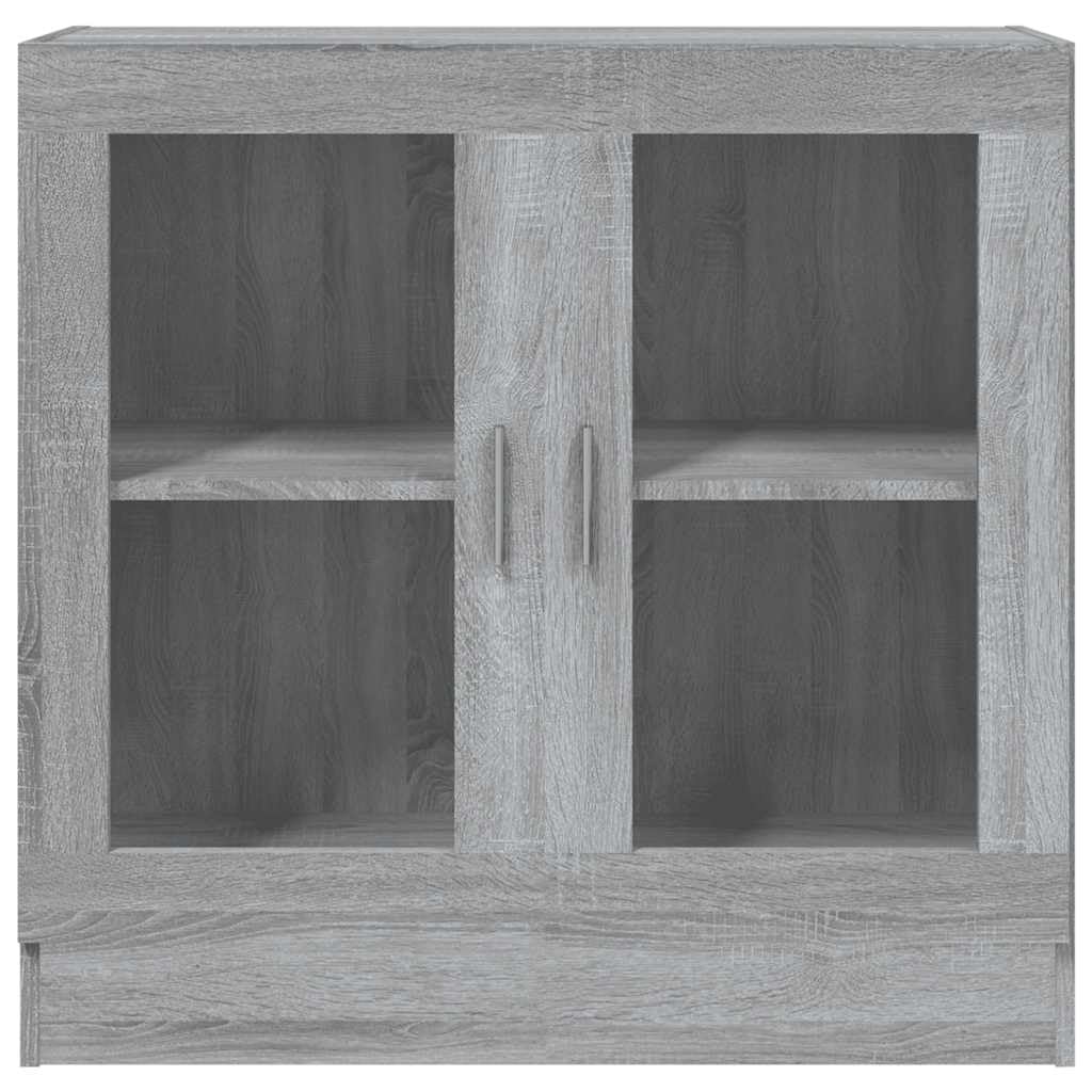 Armadio Vetrina Sonoma Grigio 82,5x30,5x80 cm Legno Ingenierie | 2 scomparti, superficie facile da pulire, fissaggio a parete incluso, manuale di montaggio fornito