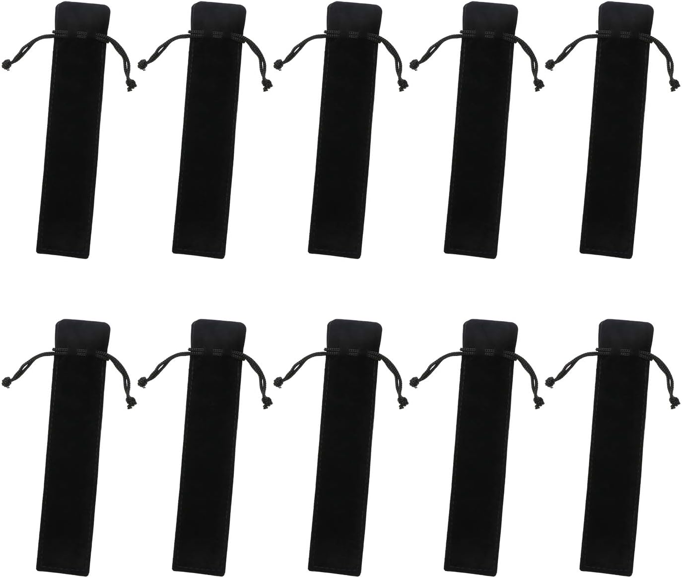 Tupalizy 6.9x1.4 Inches Black Velvet Drawstring Pen Pouch