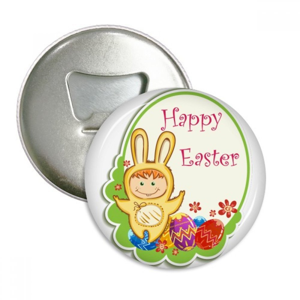 Décapsuleur aimant et badge lapin cadeau de Pâques idéal pour enfant