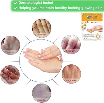 Hand Mask Moisturizing Gloves 3 Pack Hand Peel Mask Exfoliating Gloves Hand Repair Gloves for Dry Hand Treatment, Dead Skin, Rough Skin, Honey Milk