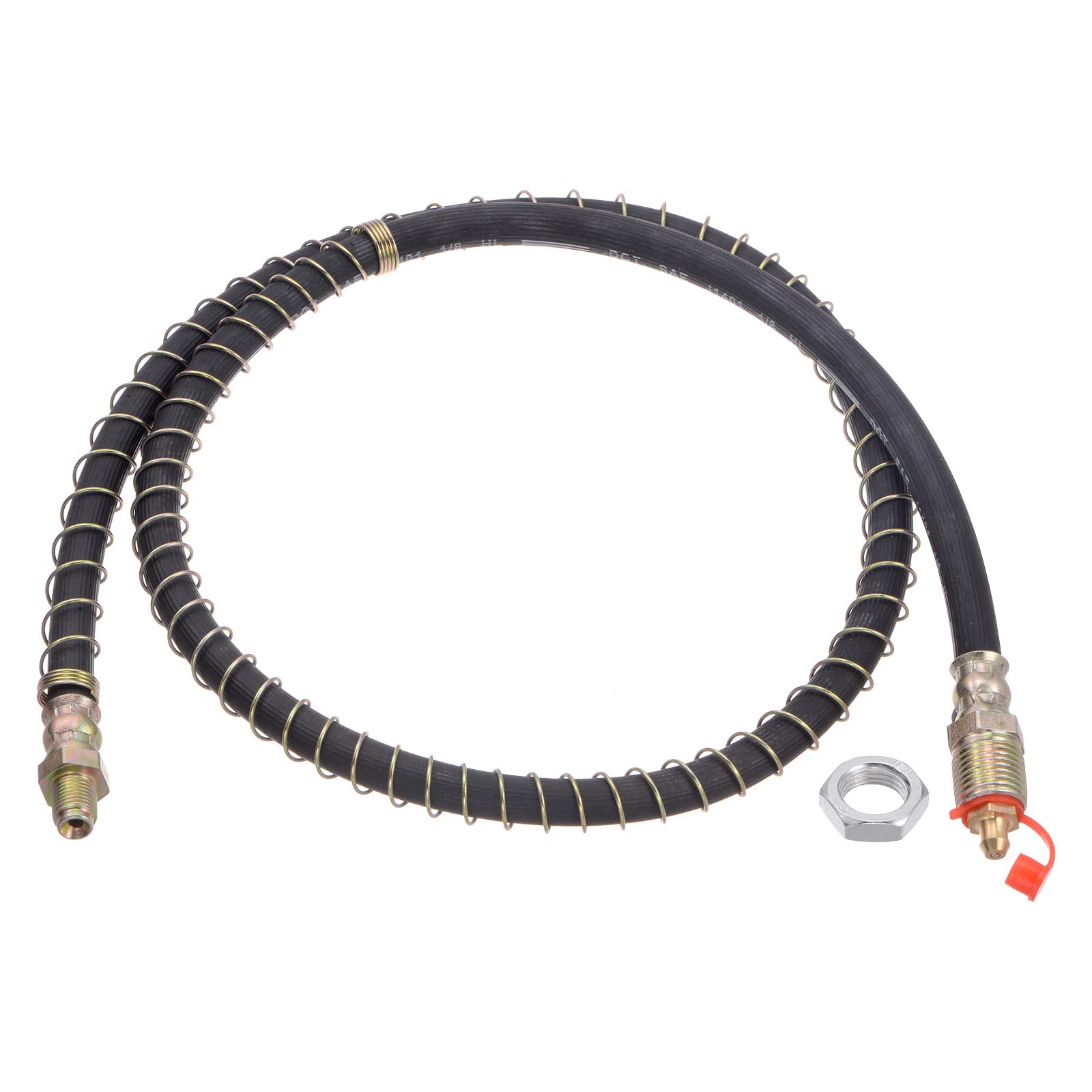 sourcing map M10x1mm Thread 39.37" Length Flexible Extension Grease Hose with Fixing Hex Screw Nut for Grease Gun Lubrication