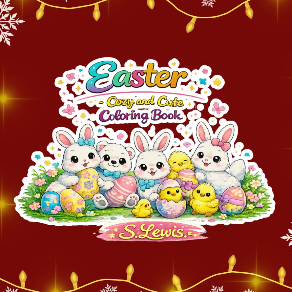 Easter: Cozy and Cute Coloring Book Featuring 60 Easy Coloring Pages for kids | Great for Stress Relief, Relaxation, and Creative Fun