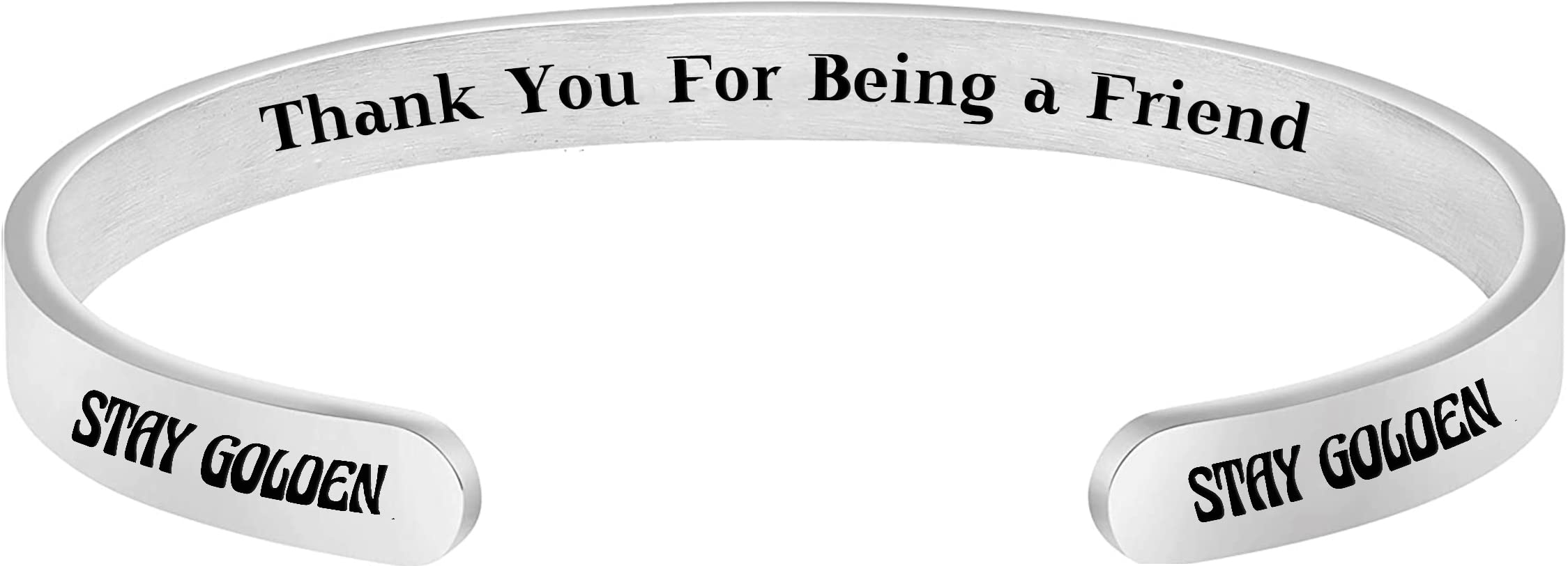 ATHAND Inspirational Friendship Quotes Cuff Bracelets for Women Friend Encouragement Gifts for Her Personalized Birthday Jewelry Bangle