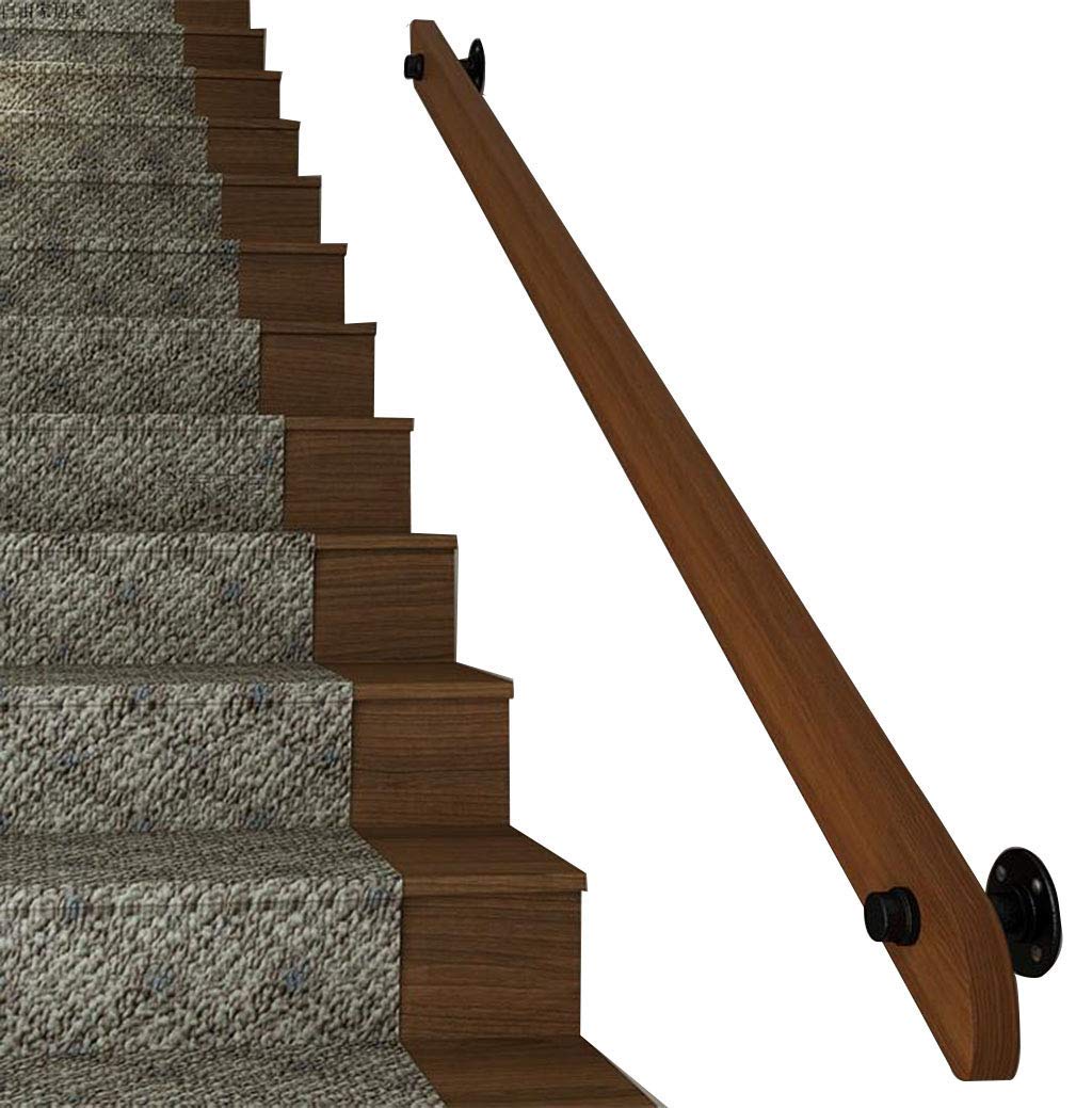 Rampe d'escalier en bois antidérapante, support mural et barre d'appui pour loft