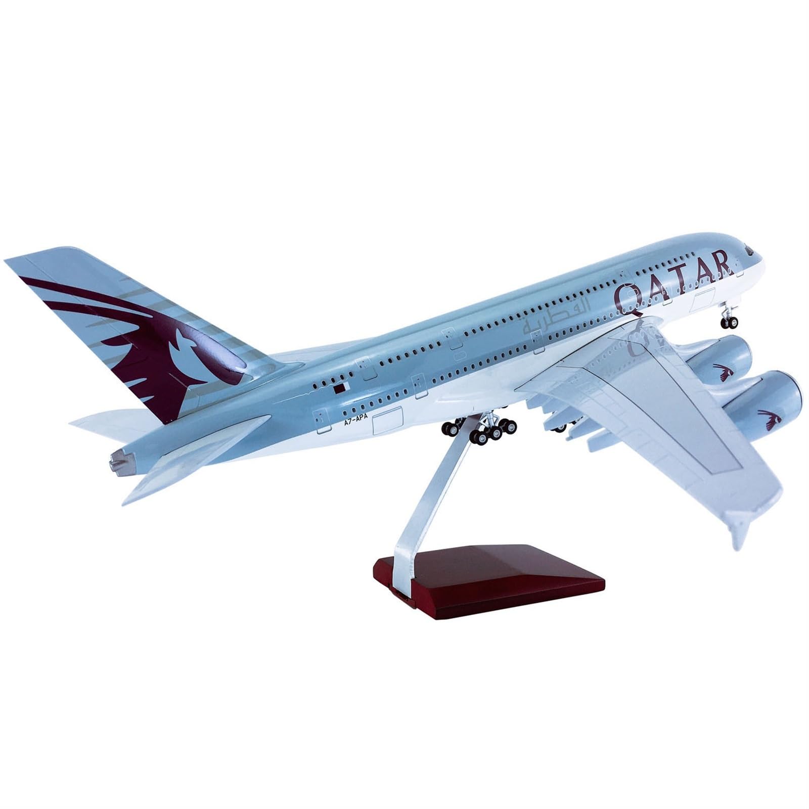copy airplane model 1:160 46cm With Wheels Airplane Aircrafts Airbus A380 For Qatar Airways Die Casting Plane Model Collection
