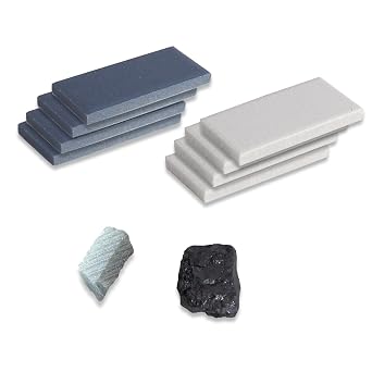 Professional Streak Plate Kit - Includes Streak Plate, Coal, Talc for Mohs Hardness Test & Mineral Identification in Geology, Mining, and STEM Education