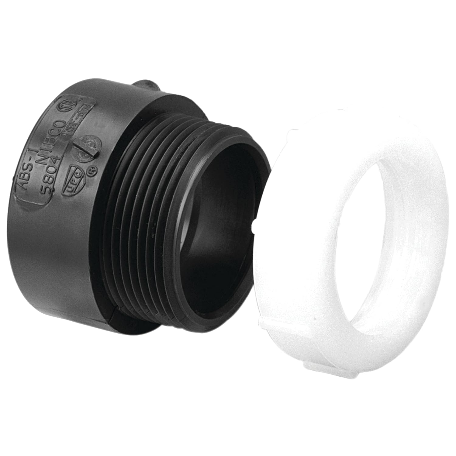 NIBCO Fig No U5801-7, 1-1/2 in. ABS DWV Trap Adapter Hub x Slip Joint