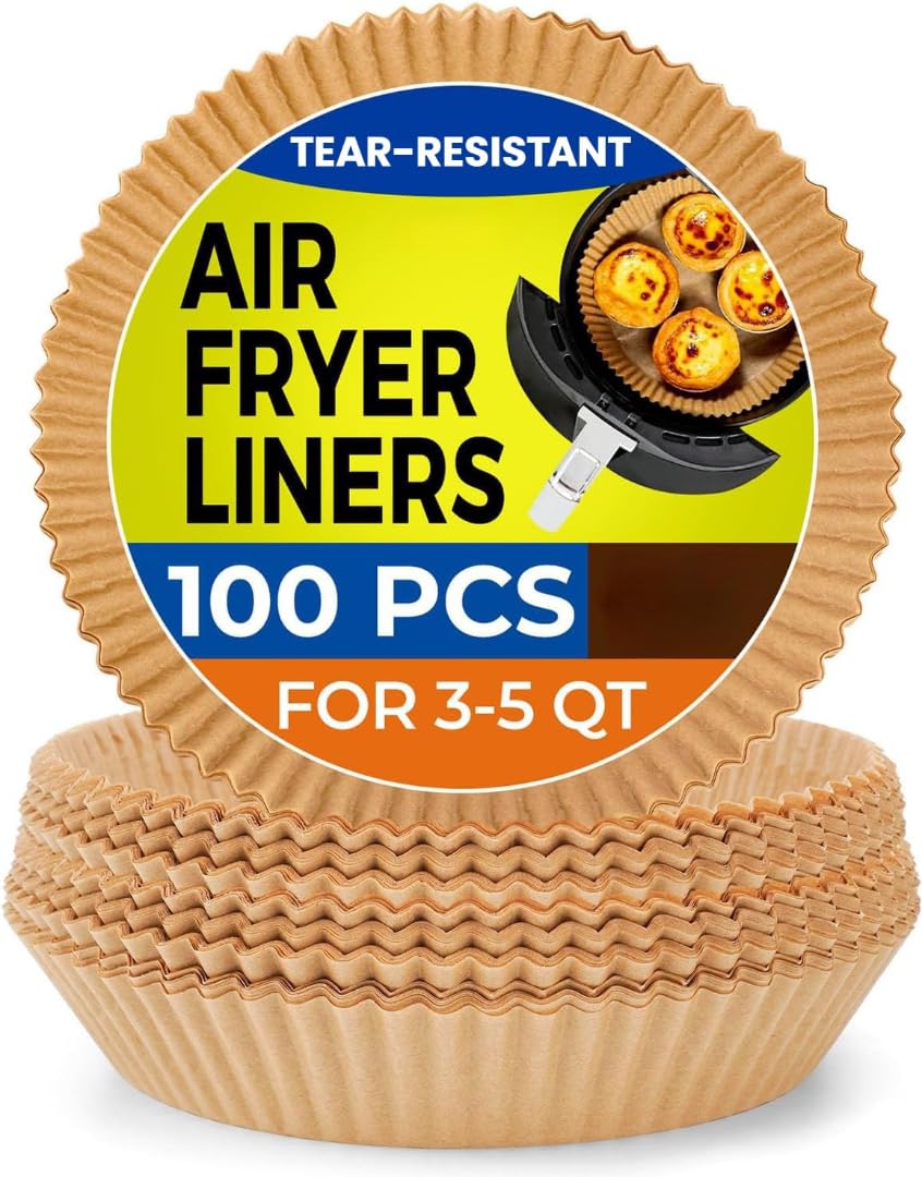 Air Fryer Liners Disposable Parchment Paper, 100 Count - Round 6-7 Inch, Non- Stick Parchment Paper Sheets Liners for Air Fryers 2-5 Quart - 6.3" Round - 100CT-image-40