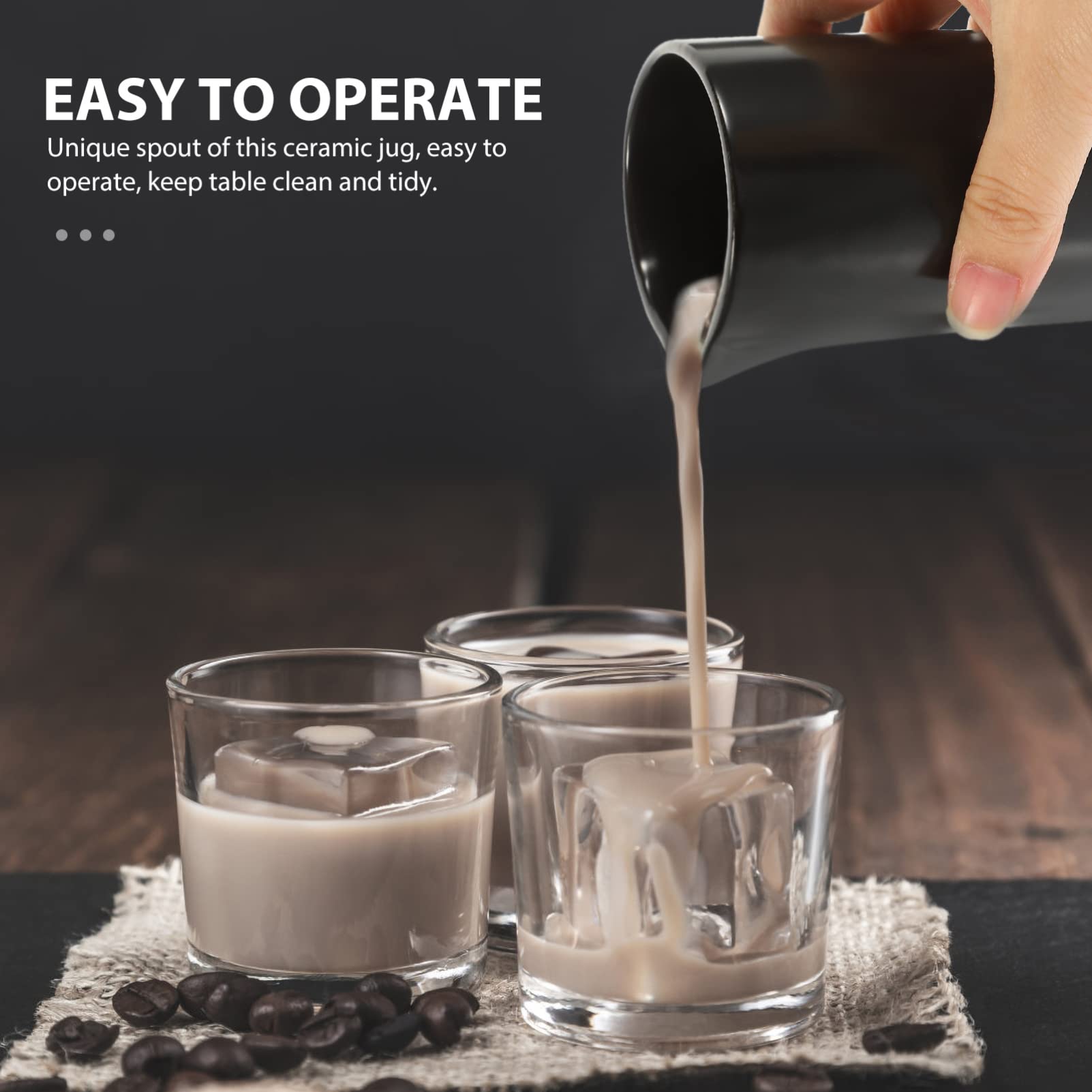 MRKU Pot à Lait, saucière, Verre à Eau, pichet, crémier, Distributeur de café, sucrier, Pots en céramique