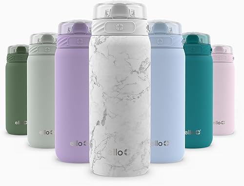 Miniatura 74 de Ello Cooper Twist - Botella de agua de acero inoxidable de 32 onzas con tapa para beber, a prueba de fugas, doble pared y aislada al vacío, lazo de