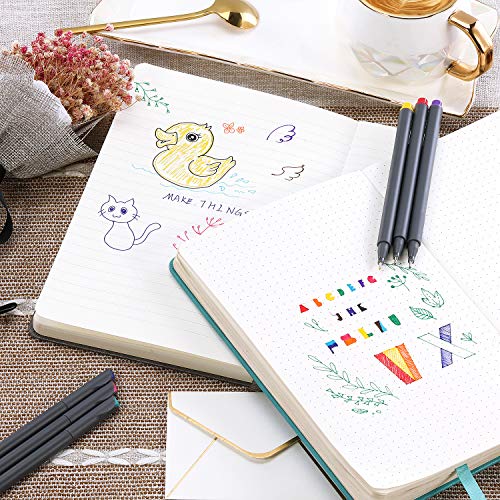 Fineliner Color Pens Set - Fine Point Pen Set, 10 Packs, 0.38 MM Fineliner Pens for Noting/Writing/Drawing/Coloring