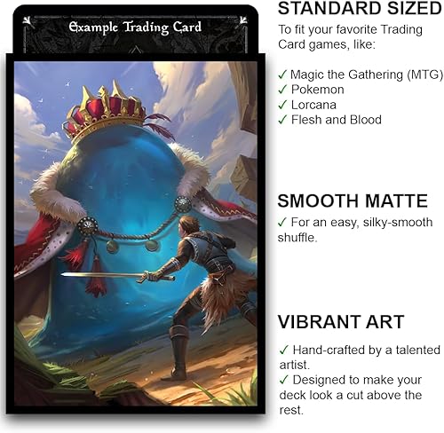 Fantasy North - Grobulus - The Slime King - 100 fundas para cartas coleccionables TCG mate lisas - Se adapta a Magic MTG Commander Pokemon y otros