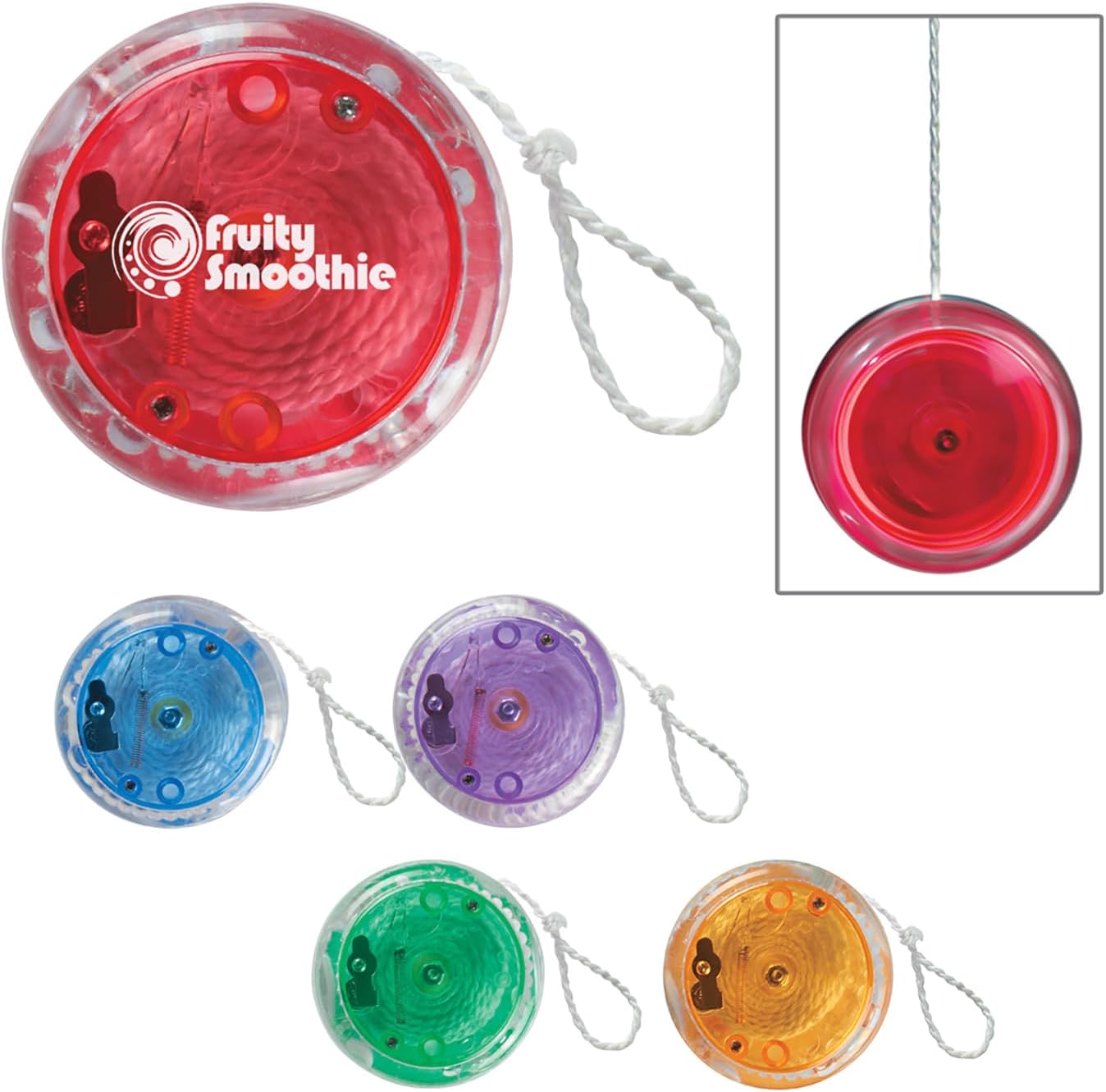 Light Up Yo-Yo Add Customized with Text Name or Personalized Image $1.77 Each -Sold in Pack of 300 - Translucent Orange