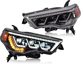 Full LED Triple Beam Front lights/Headlamp/Headlights Assembly Fit for 2014-2022 Toyota 4runner TRD/Limited/Off-Road/SR5/Sport/Nightshade with Sequential Turn Signal, Plug & Play(1 Pair)