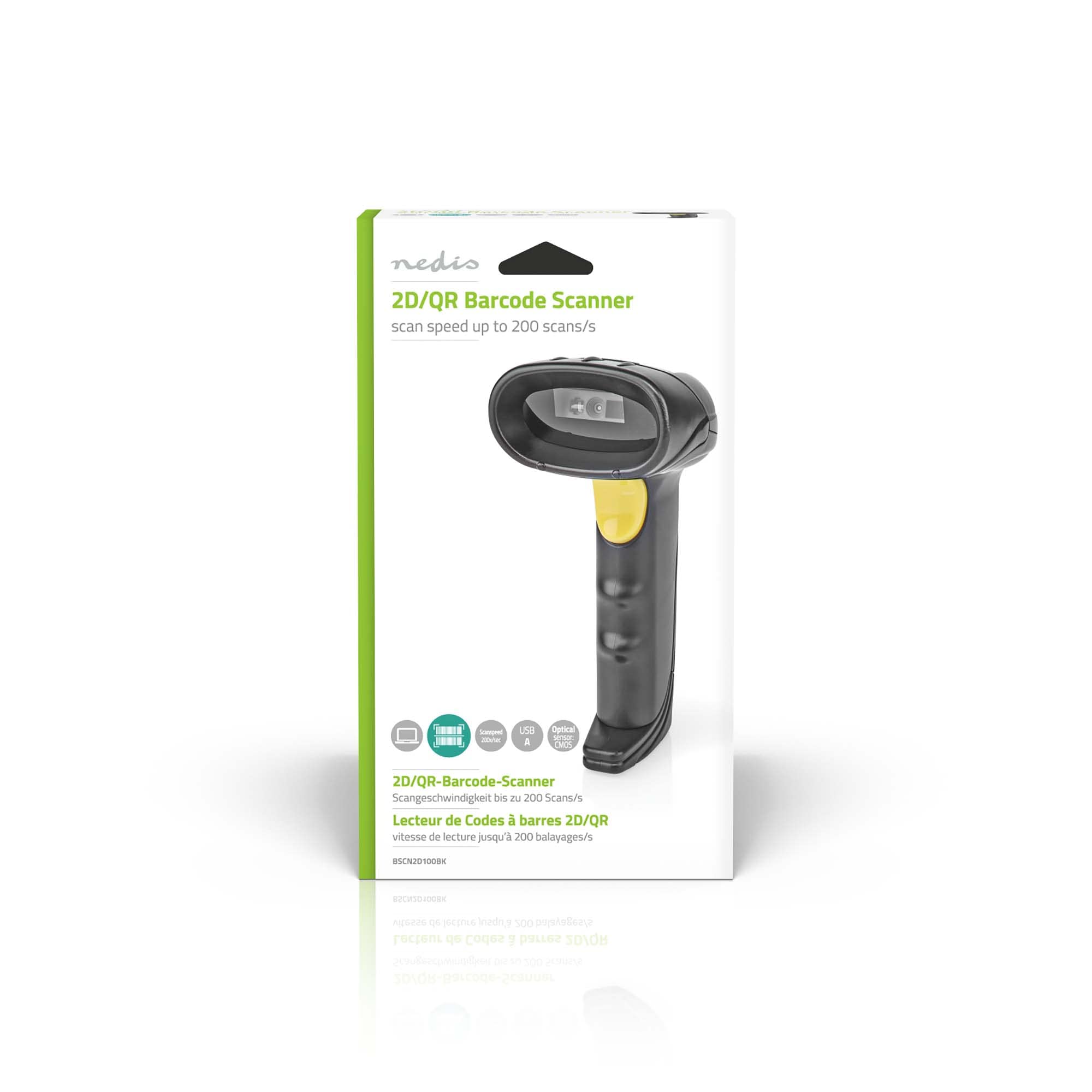 Nedis Scanner per codici a barre | CMOS | cavo | lineare 1D / 2D/QR | alimentazione tramite USB | USB2.0