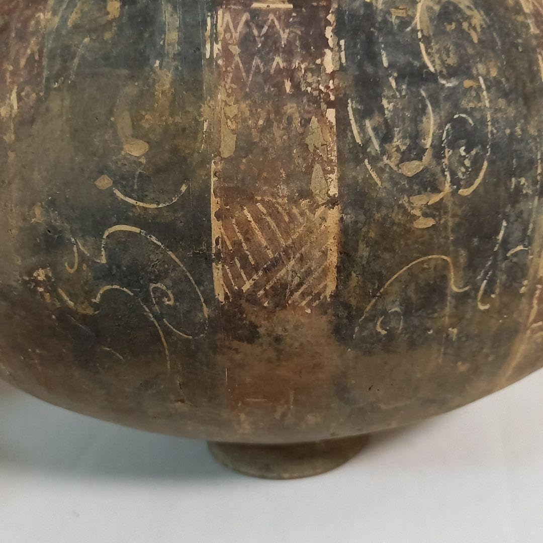 漢時代加彩三足土器　古代中国　中国古美術　考古遺物　発掘出土品　博物館展示品同手 漢時代加彩三足土器 古代中国 中国古美術 考古遺物 発掘出土