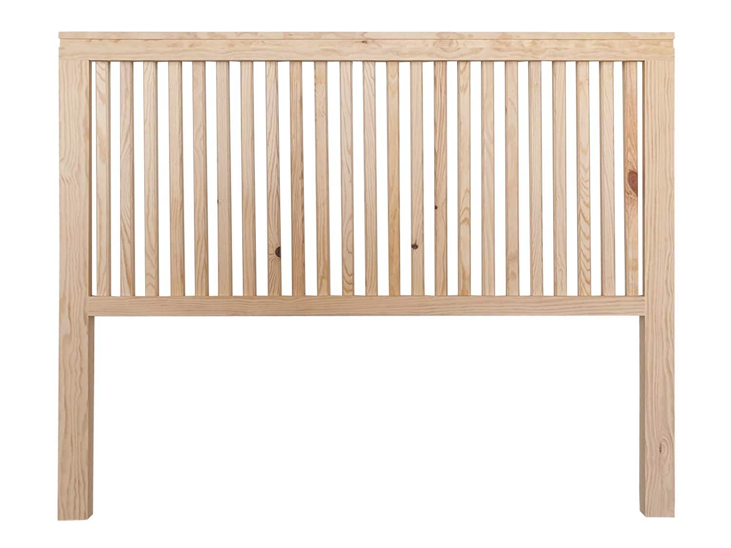 PEJECAR cabecero Modelo daimiel para Cama de 135 con largueros Verticales Fabricado en Madera Maciza de Pino insigni Acabado en Crudo sin Pintar