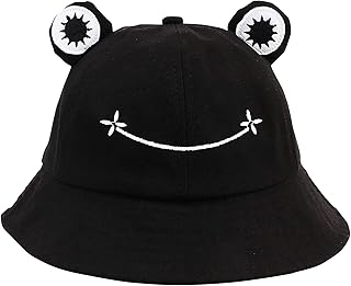 قبعة دلو بتصميم ضفدع للصياد للنساء والفتيات مناسبة للسفر والشاطئ والشمس