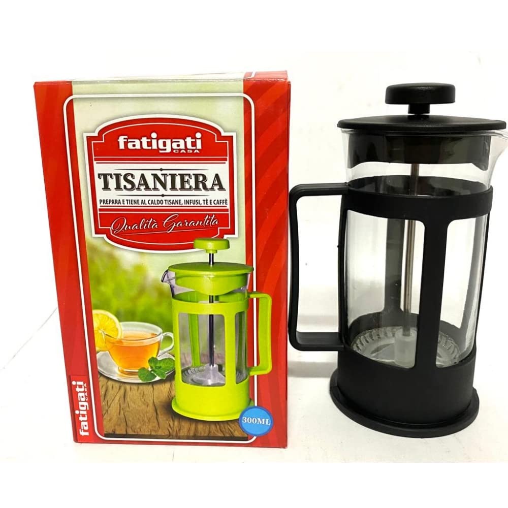 Tisaniera - Espumador de leche manual de cristal, 300 ml - Máquina para té - Infusión - Espuma para café leche